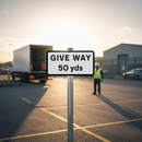 Premium Supplementary Plate with Custom Text Height for Junction Warning - 50 Yards Distance Sign