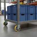 160mm Heavy Duty Fixed Plate Castor with Polyurethane Tyre