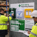 First Aid & Reporting Station – 900 x 880mm – Durable Plastic – Industrial Use