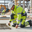 Premium Hi-Vis Yellow and Mid Grey Trousers Without Nail Pockets for Durability and Comfort