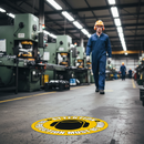 Premium Self-Adhesive Attention Ear Protection Must Be Worn Floor Sign - Slip Resistant and High Visibility for Workplace Safety