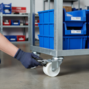 75mm Braked Swivel Bolt Hole Castor with Twin Wheel Design