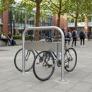 Premium Stainless Steel Bike Stand with Corrosion Resistance and Clear Cycle Parking Signage, Bolt Down or Cast-in Installation