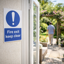 Fire Exit Keep Clear Signs – A4 – Rigid Plastic & Vinyl – Indoor/Outdoor Use