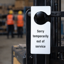 Temporary Out of Service Door Hanger – 80mm x 205mm – Matt White PVC – Hotel & Office Use