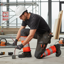 Heavy Duty Safe Trousers with Holster Pockets - Dark Anthracite/Hi-Vis Red