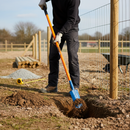Premium Heavy Duty Insulated Post Hole Spade with 54" Shocksafe Fiberglass Handle for Tough Soil Digging