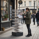 Premium 15 Tier Newspaper Display Stand with Compact Design and Durable Structure for Enhanced Retail Visibility