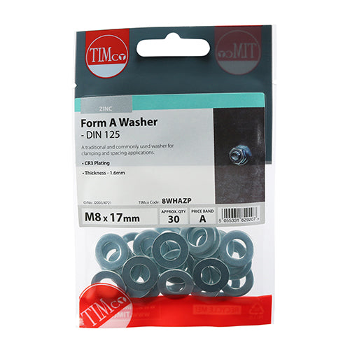Form A Washers - Zinc - M8