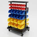 Mobile Parts Bin Trolley with 60 or 90 Polypropylene Bins (view 2)