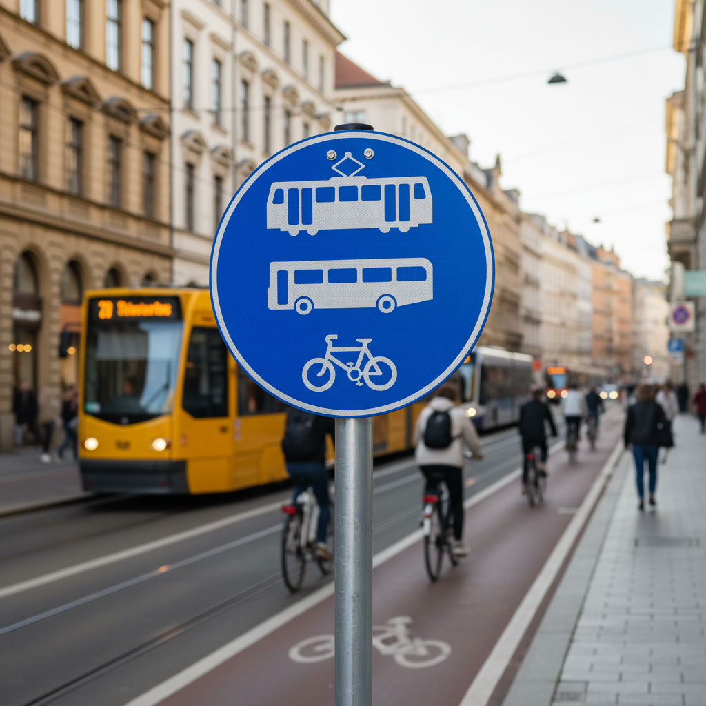 Professional Tramcars, Buses and Bicycles Only Post Mount Sign - Custo