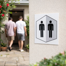 Gents Toilets Symbol Sign – 150mm x 200mm – Rigid Plastic – Indoor/Outdoor Use