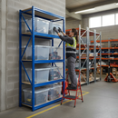 Heavy Duty Shelving Unit - 1800mm High with 8 x 60L Plastic Storage Boxes