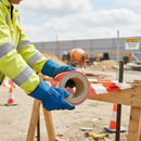Premium Non-Adhesive Striped Barrier Tape Red & White - 100 Metre Roll for Area Sectioning and Cordoning Off