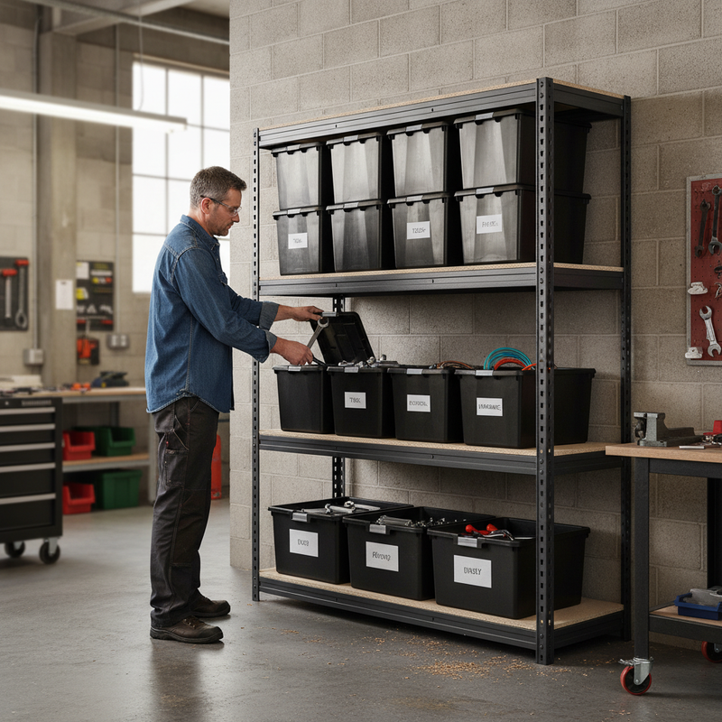 Heavy Duty Shelving with 12x 37L Storage Boxes - 2200mm High - Grey