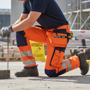 Premium Hi-Vis Orange and Navy Blue Trousers with 4-Way Stretch Fabric, Holster Pockets, and CORDURA Reinforcement for Enhanced Durability