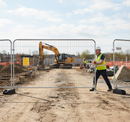 Heavy Duty Temporary Vehicle Gate 7m x 2m - Galvanised Panels with Sliding Latch for Enhanced Security