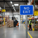 Premium No Exit Sign with Post Mounting for Clear Directional Guidance in Multiple Access Points - 600 x 450mm Size