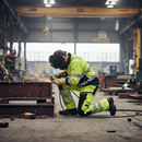 Premium High-Performance ARC Flash & Fire Retardant Trousers with Kneepad Pockets - Hi-Vis Yellow/Dark Navy