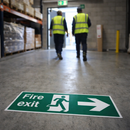 Fire Exit Arrow Right Floor Graphic Sign – 600mm x 200mm – Polycarbonate – Industrial Use
