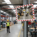 Premium Square Traffic Mirror - Shock-Resistant, Excellent Image Quality, Lightweight Design with Eye-Catching Border