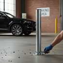 Premium Fixed Galvanised Parking and Security Post with Plastic Cap - 750mm Height for Versatile Applications