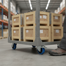 100mm Heavy Duty Braked Swivel Plate Castor with Blue Elastic