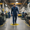 Premium Attention Protective Footwear Must Be Worn Floor Sign - Slip Resistant, Durable, High Visibility with Exceptional Adhesive Strength