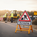 Premium Roll Up Road Sign Supplementary Plate for Surveying - Durable, Easy to Attach Warning Signage