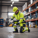 High-Performance Safe Trousers with Kneepad Pockets - Hi-Vis Yellow/Black