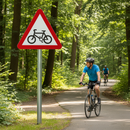 Premium Triangular Cycle Route Sign for Road Safety - Diagram 950 R2/RA2 for Cycle Route Crossings