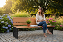 Premium Contemporary 1.8m Seat Bench with Unique Slat Design for Green Spaces - High-Quality Professional Grade for Industrial and Commercial Appli...
