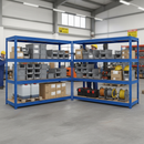 Premium Industrial Shelving - 1770mm High - Up to 600kg Load Capacity - Blue