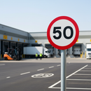 Premium 50mph Speed Limit Sign - Durable, CE Marked, Post Mounted for Road Safety