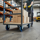 200mm Heavy Duty Swivel Plate Castor with Blue Elastic Nylon Centre