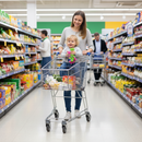 Premium Medium Shopping Trolley with Child Seat - 140L Capacity for Small Supermarkets and Convenience Stores