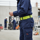 Premium Hi-Vis Yellow Non-Metal Belt with Stretch Fit and Rubber-Coated Buckle for Comfort and Durability