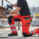 Premium Hi-Vis Red and Black Trousers with Stretch Panels and Holster Pockets for Optimal Comfort