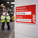 Fire Warden Location Sign – Safety Notification – Indoor Use