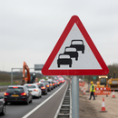 Premium Traffic Queues Likely Ahead Sign - Dia 584 for High-Speed Roads with Warning Features