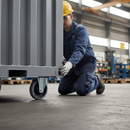 160mm Heavy Duty Fixed Plate Castor Towable with Grey Nylon Tyre