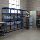 3x Heavy Duty Shelving Units - 1800mm High with 12x 24L Storage Boxes