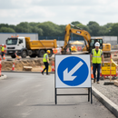 Heavy Duty Reversible Keep Left or Right Symbol Road Sign 750mm Square with Engineer Grade Retroreflective Face
