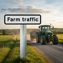 Premium Supplementary Plate for Agricultural Vehicles - Post Mount Dia. 553.2 R2/RA2 with Adjustable Sign Text