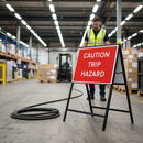 Premium Caution Trip Hazard Sign - 600x450mm Engineer Grade Reflective Face for Pedestrian Safety