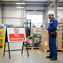 Premium No Smoking Sign with Symbol - 600x450mm Engineer Grade Retroreflective Metal Sign for Public Safety