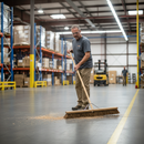 Premium Natural Coco Platform Broom 24" with 48" Handle for Effective Cleaning - High-Quality Professional Grade for Industrial and Commercial Appl...