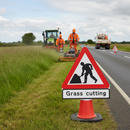 Professional Grass Cutting Cone Sign for Highway Safety - 750mm Attachment for Enhanced Visibility