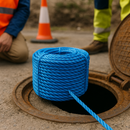 8mm Blue Polypropylene 3-Strand Rope 50m Coil – Strong 3-Strand Twisted Split-Film