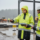 Premium High-Visibility Rain Jacket with Waterproof Design, Adjustable Features and EN Certified Protection for Work Assignments